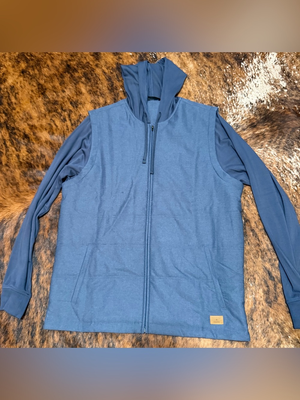 Travis Mathew Scavenger Full Zip Heather Navy Hoodie Jacket Mens Size XL Golf